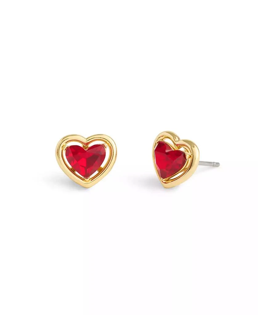 Coach Faux Stone Halo Heart Stud Convertible Earrings 1