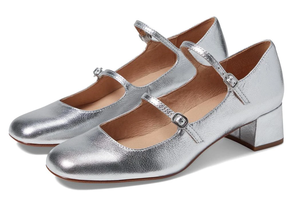 Madewell The Nettie Heeled Mary Jane in Metallic Leather 1