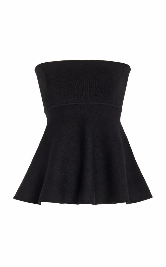 The Frankie Shop The Frankie Shop - Exclusive Agathe Knit Peplum Top - Black - XS - Moda Operandi 1