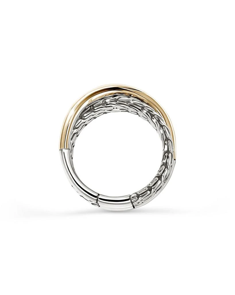 John Hardy 14K Yellow Gold & Sterling Silver JH Essentials Crossover Ring 4
