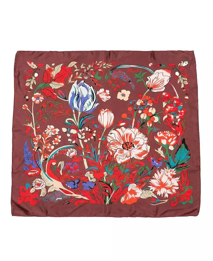 MARCUS ADLER Floral Satin Square Scarf