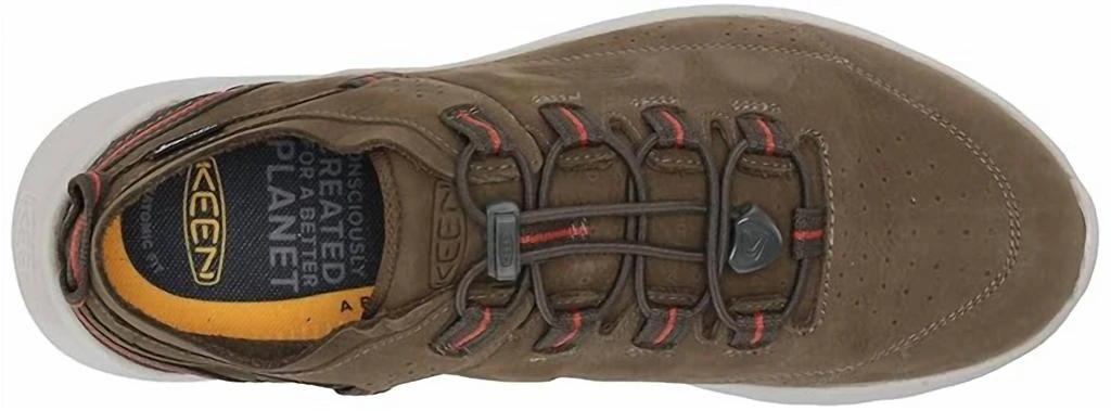 Keen Men's Highland Leather Waterproof Sneaker In Dark Olive/silver Birch 5