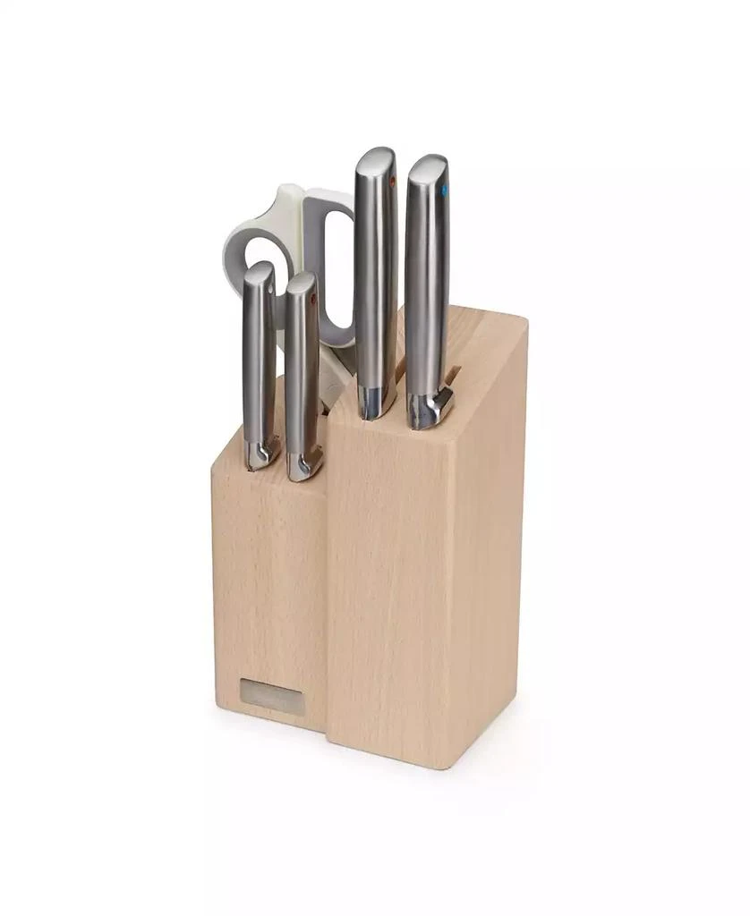 Joseph Joseph Elevate Fusion 5-Piece Knife, Cleaver and Scissor Set with Beechwood Block 1