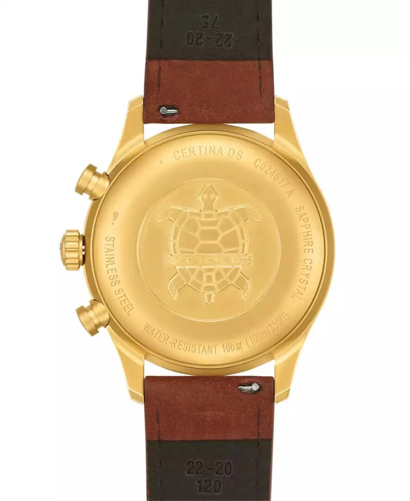 Certina Men's Swiss Chronograph DS Pilot Brown Strap Watch 43mm 2