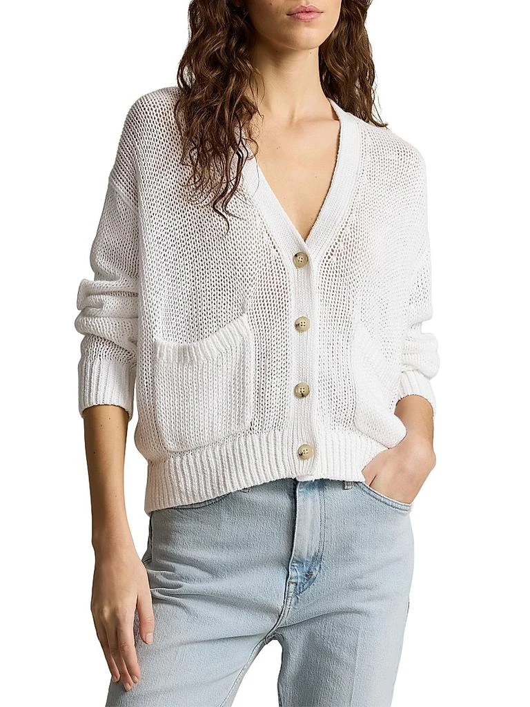 Ralph Lauren Linen-Cotton V-Neck Cardigan 3