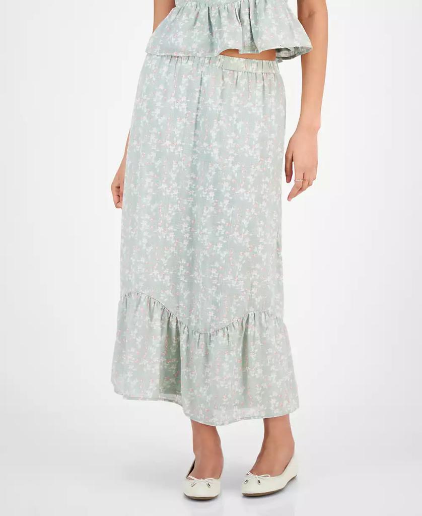 Celebrity Pink Juniors' Floral Flounce-Hem Maxi Skirt