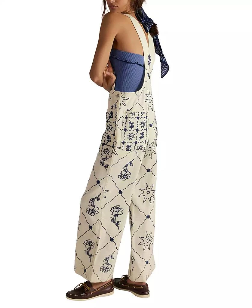 Free People Women
s Rising Sun Embroidered Overall Pants 2