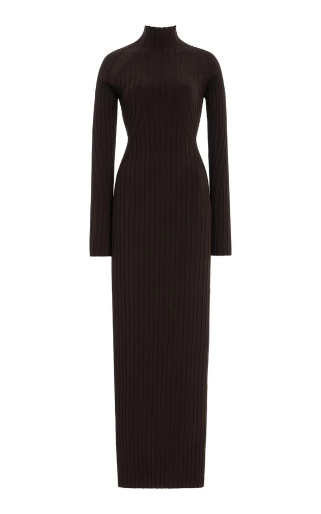 High Sport High Sport - Alice Ribbed-Knit Maxi Dress - Brown - L - Moda Operandi 1
