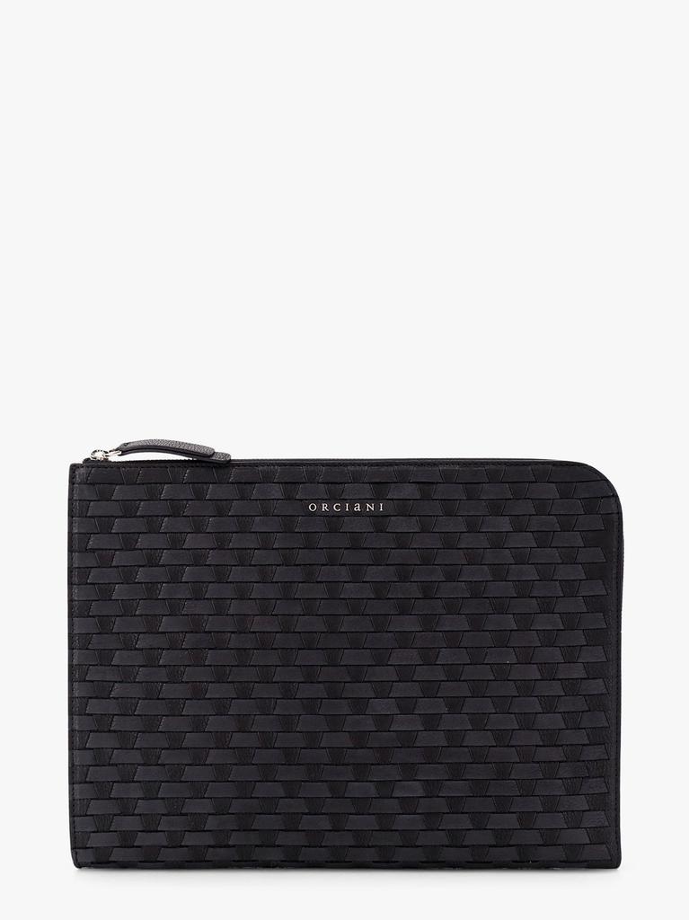ORCIANI Leather document case with interwined motif