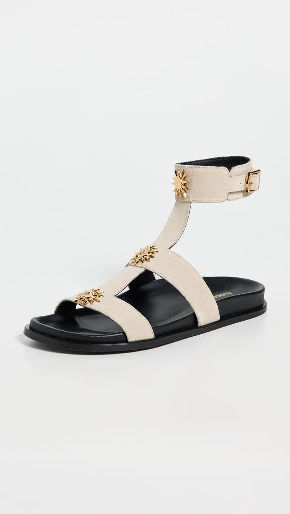 ALOHAS Clarisa Suede Cream Leather Sandals