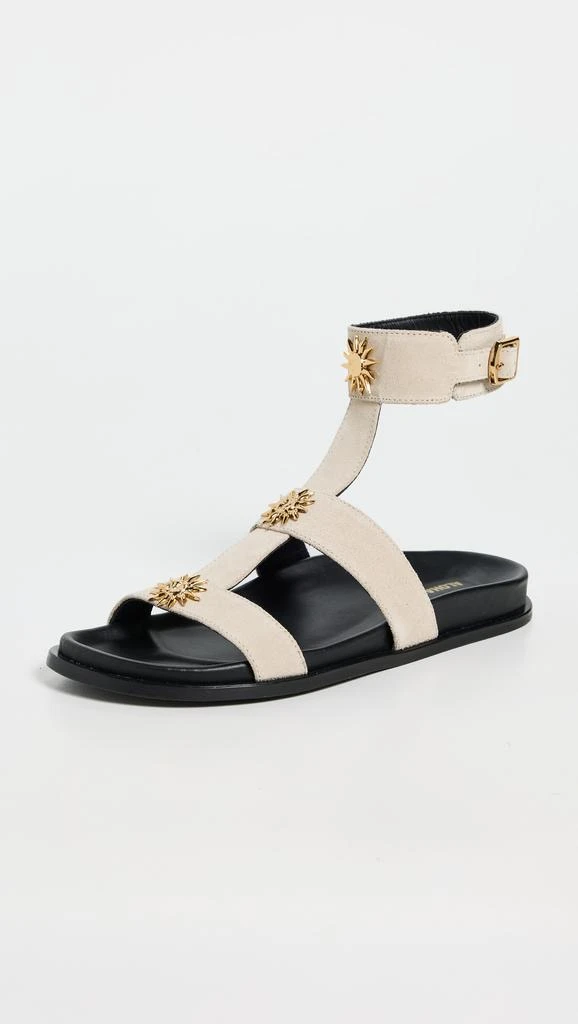 ALOHAS Clarisa Suede Cream Leather Sandals 1