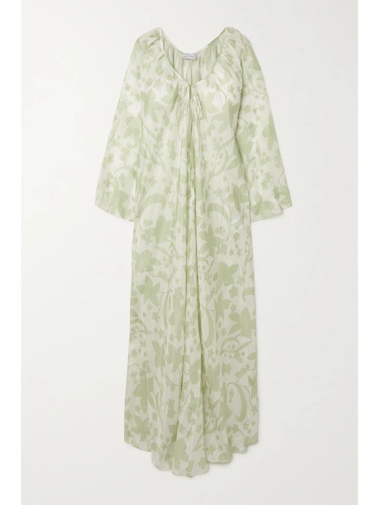 Pour Les Femmes 花卉印花真丝电力纺睡裙 1