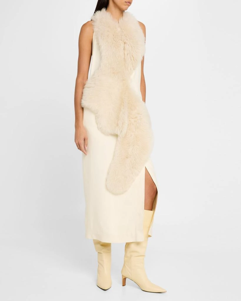 Totême Goat Shearling Halter Midi Dress 4