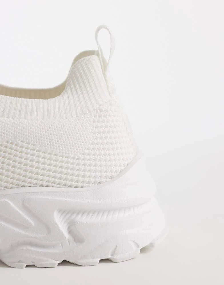 ASOS ASOS DESIGN knitted lace up trainer in white 3
