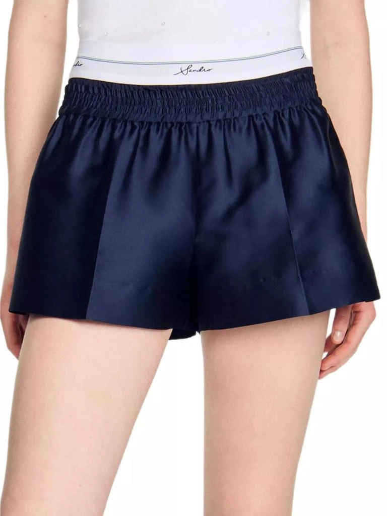 Sandro Satin Shorts with Double Waistband 4