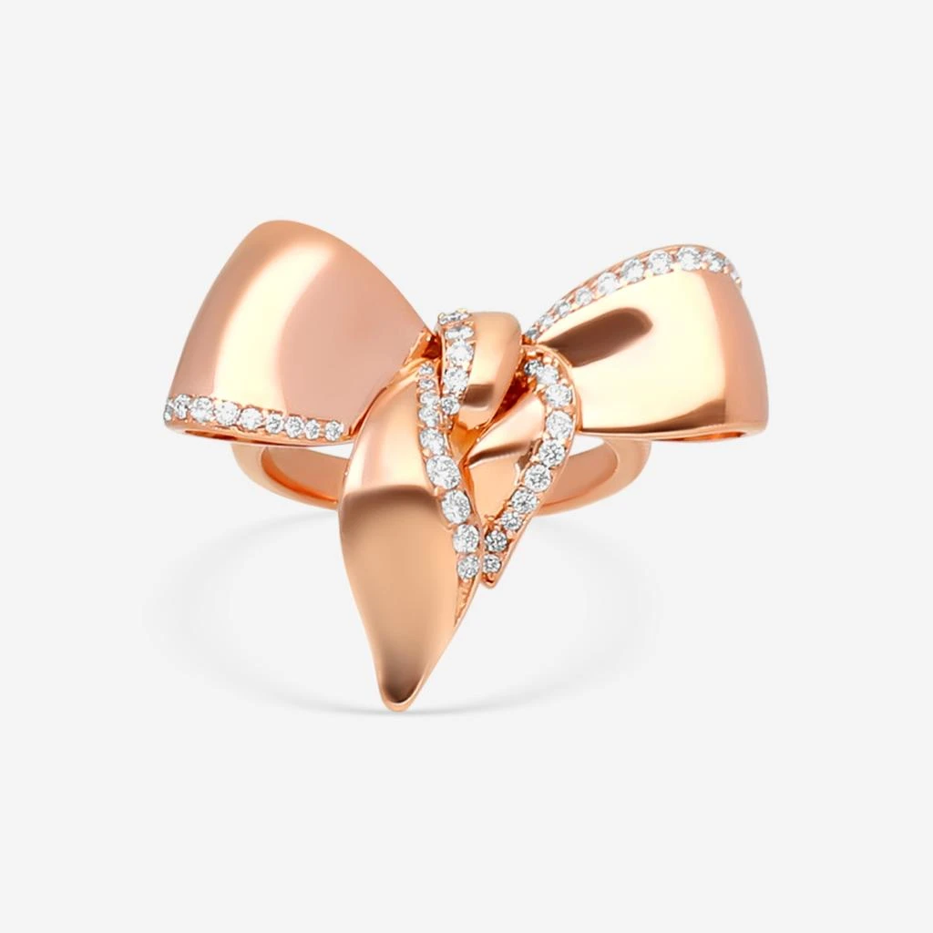 Damiani Damiani 18K Rose Gold Diamond Bow Ring Sz. 7.25 20068762-copy 2