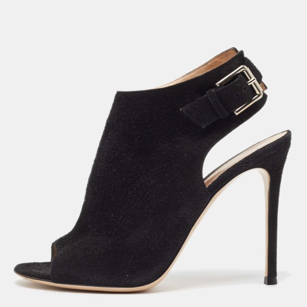 Gianvito Rossi Gianvito Rossi Black Suede Open Toe Slingback Sandals Size 38.5 1