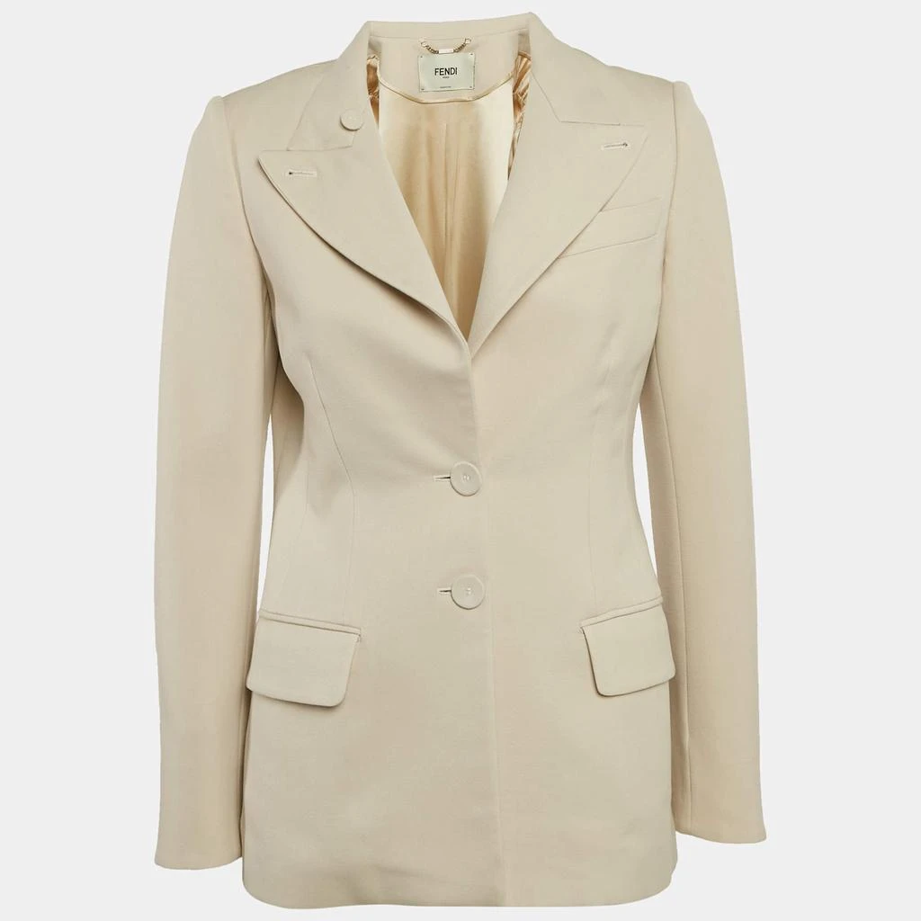 Fendi Fendi Light Beige Wool Single Breasted Blazer S 1