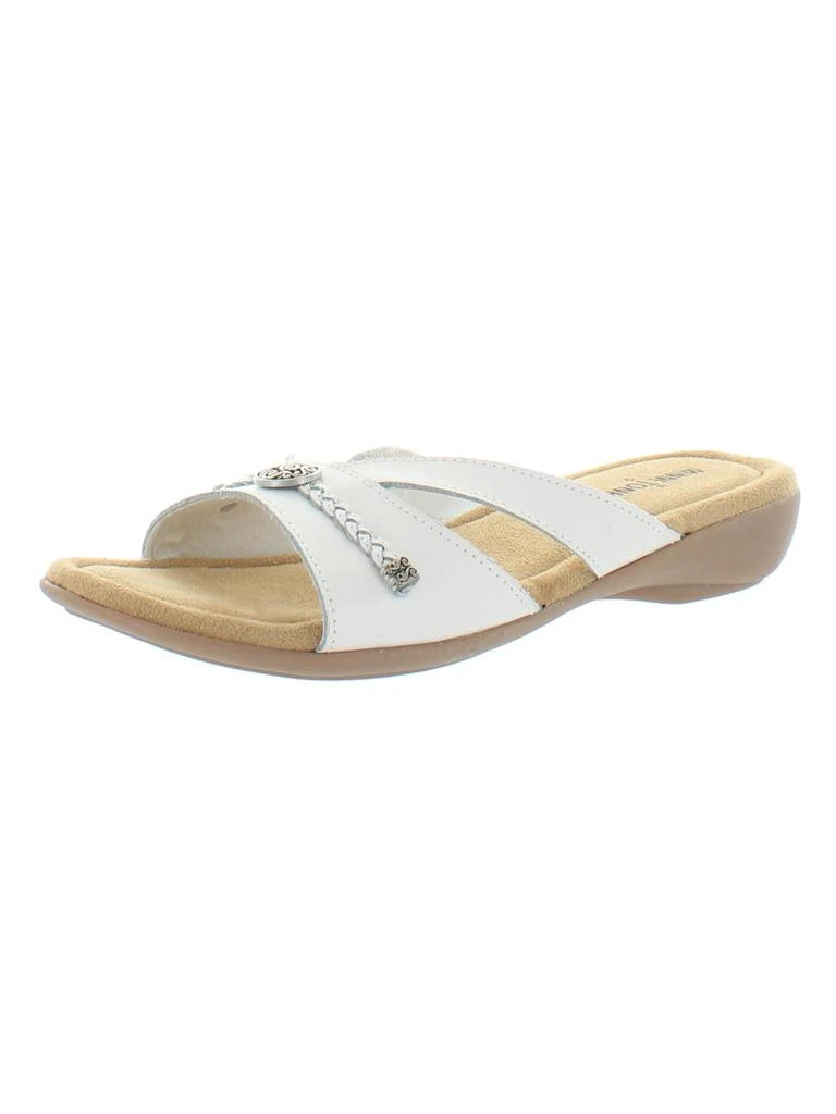 Minnetonka Siesta Womens Leather Braided Slide Sandals 1