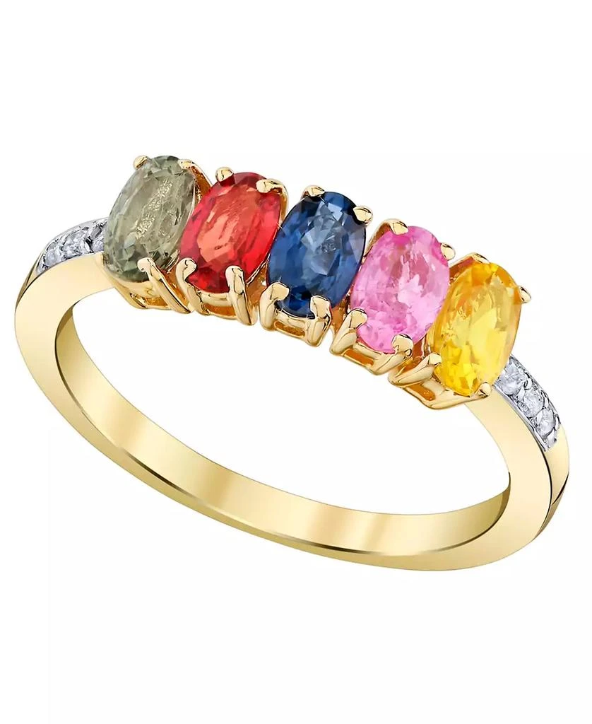 Macy
s Multi-Sapphire (1-7/8 ct. t.w.) and Diamond Accent Ring in 14k Yellow Gold
