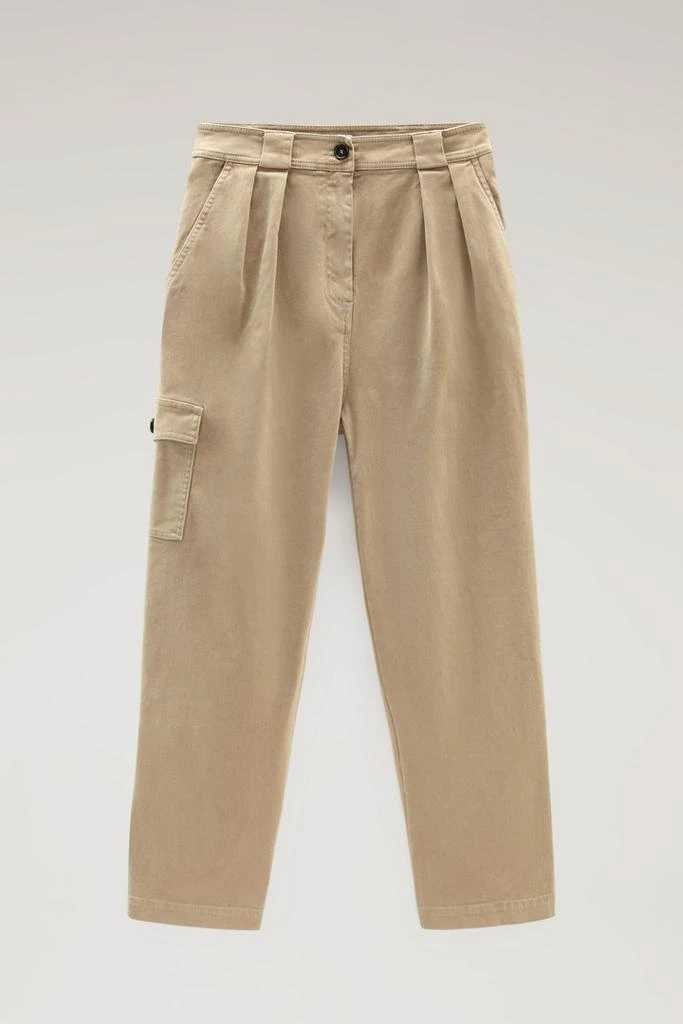 WOOLRICH Cotton Twill Cargo Pants - Women - Beige 3