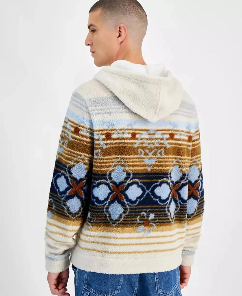 Sun + Stone Men's Tate Geo Stripe-Print Fleece Hoodie, Created for Macy's 2
