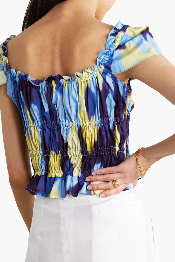 Altuzarra Darcey ruffled printed stretch-cotton poplin top 3