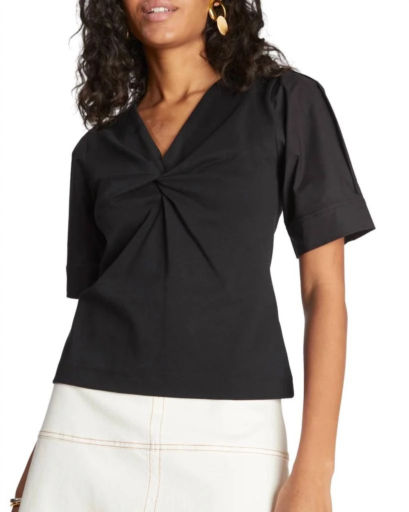 Tanya Taylor Blouse Ronelle Twist Front Top In Black 1