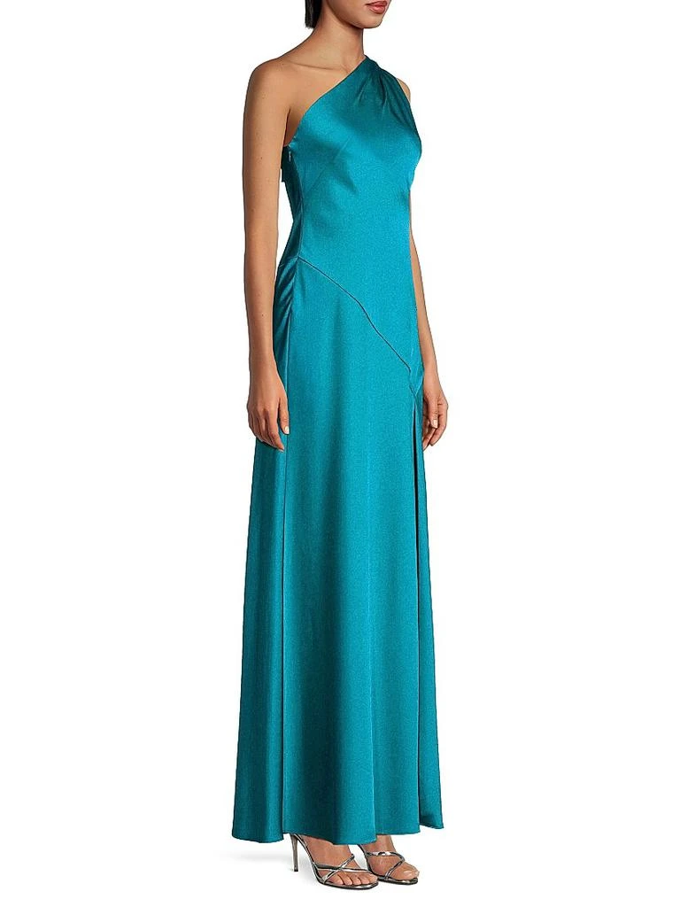 Liv Foster Satin One-Shoulder Sash Gown 4