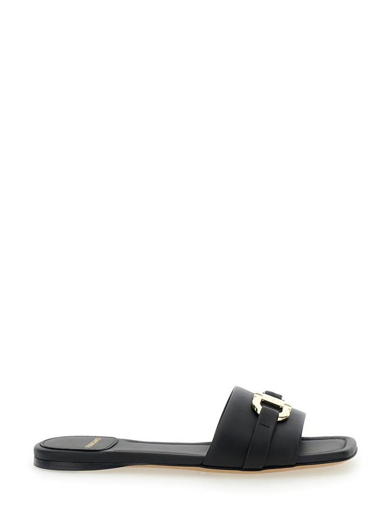 サンダル・ミュール Salvatore Ferragamo Black Leather Gancini Slippers Ferragamo Gancini Mule in Black for Men | Lyst