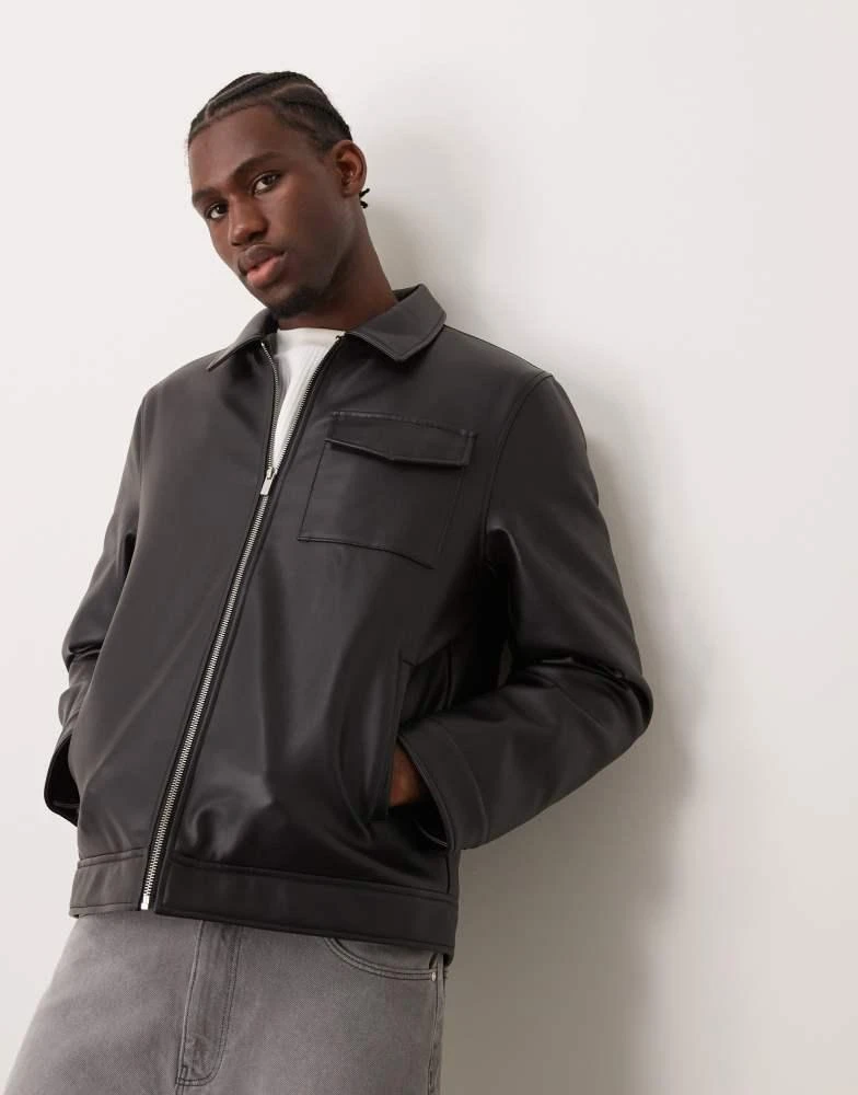 New Look New Look faux leather jacket in black 1