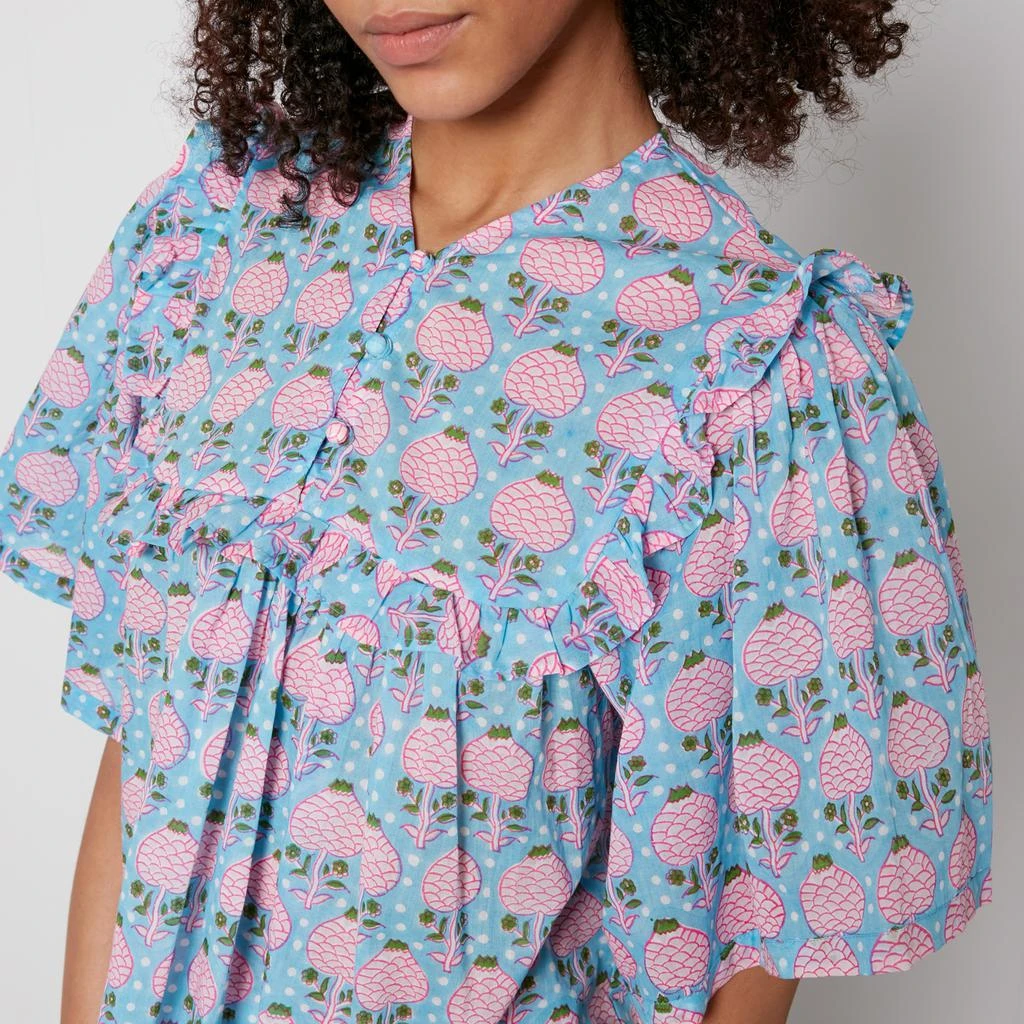 SZ Blockprints Mary Jane Floral-Print Cotton-Poplin Top 4