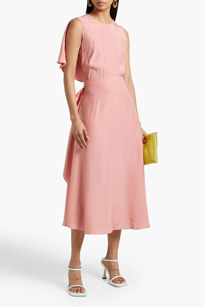 Stella McCartney Rosa cape-effect draped silk-satin midi dress 2