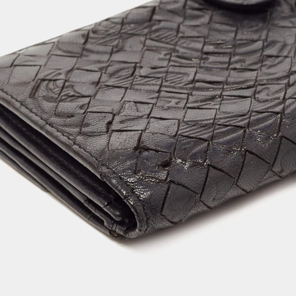 Bottega Veneta Bottega Veneta Black Intrecciato Leather Flap Continental Wallet 12