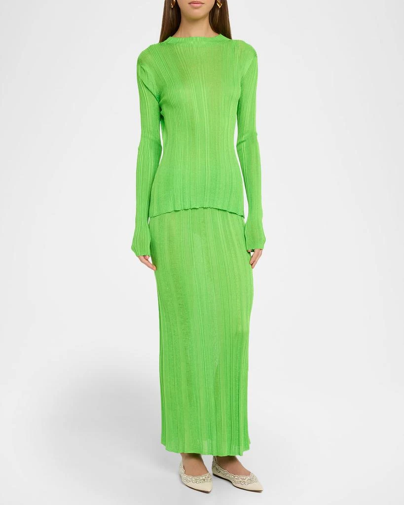Gabriela Hearst Daniella Plisse Silk Knit Maxi Skirt 2