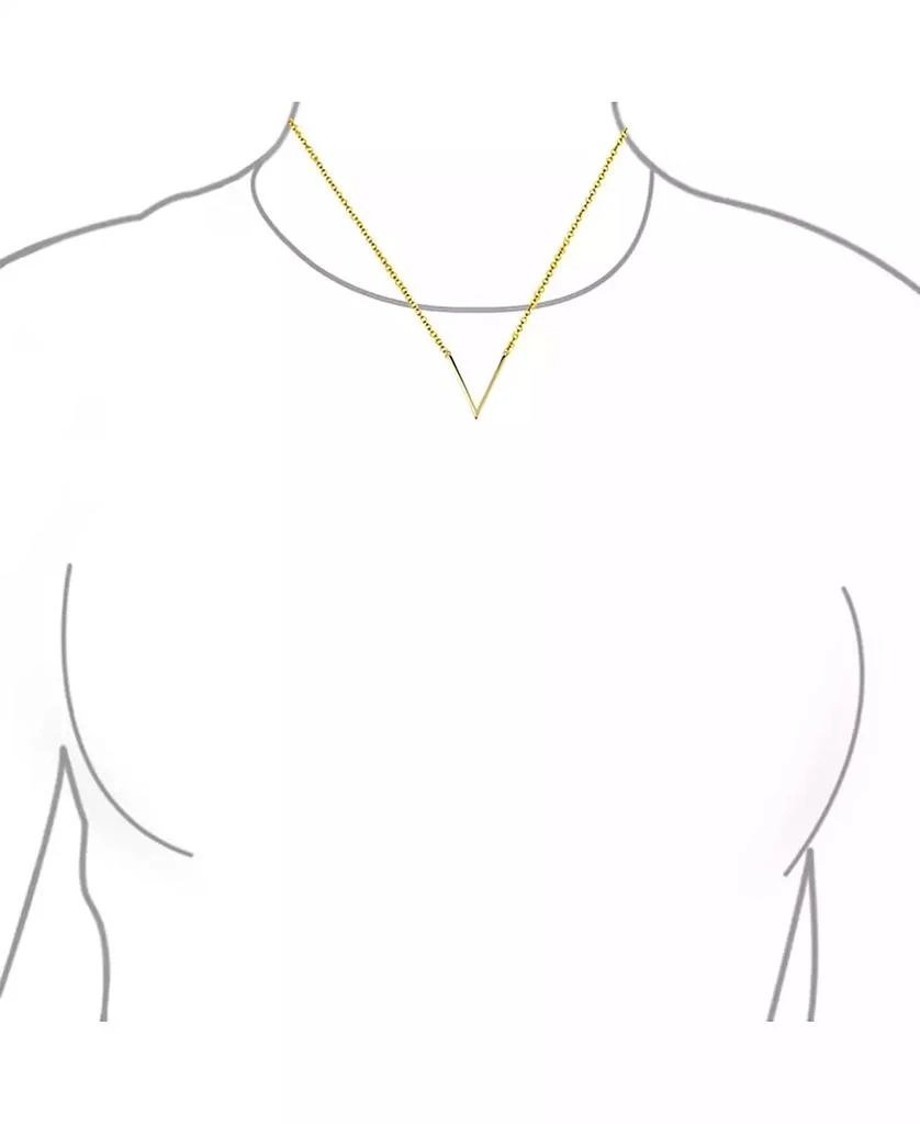 Bling Jewelry Minimalist Geometric Chevron V Pendant Necklace 14K Gold Plated Silver 3