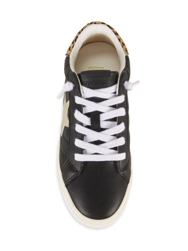 Vintage Havana Arielle Star Calf Fur Trim Quilted Sneakers 5