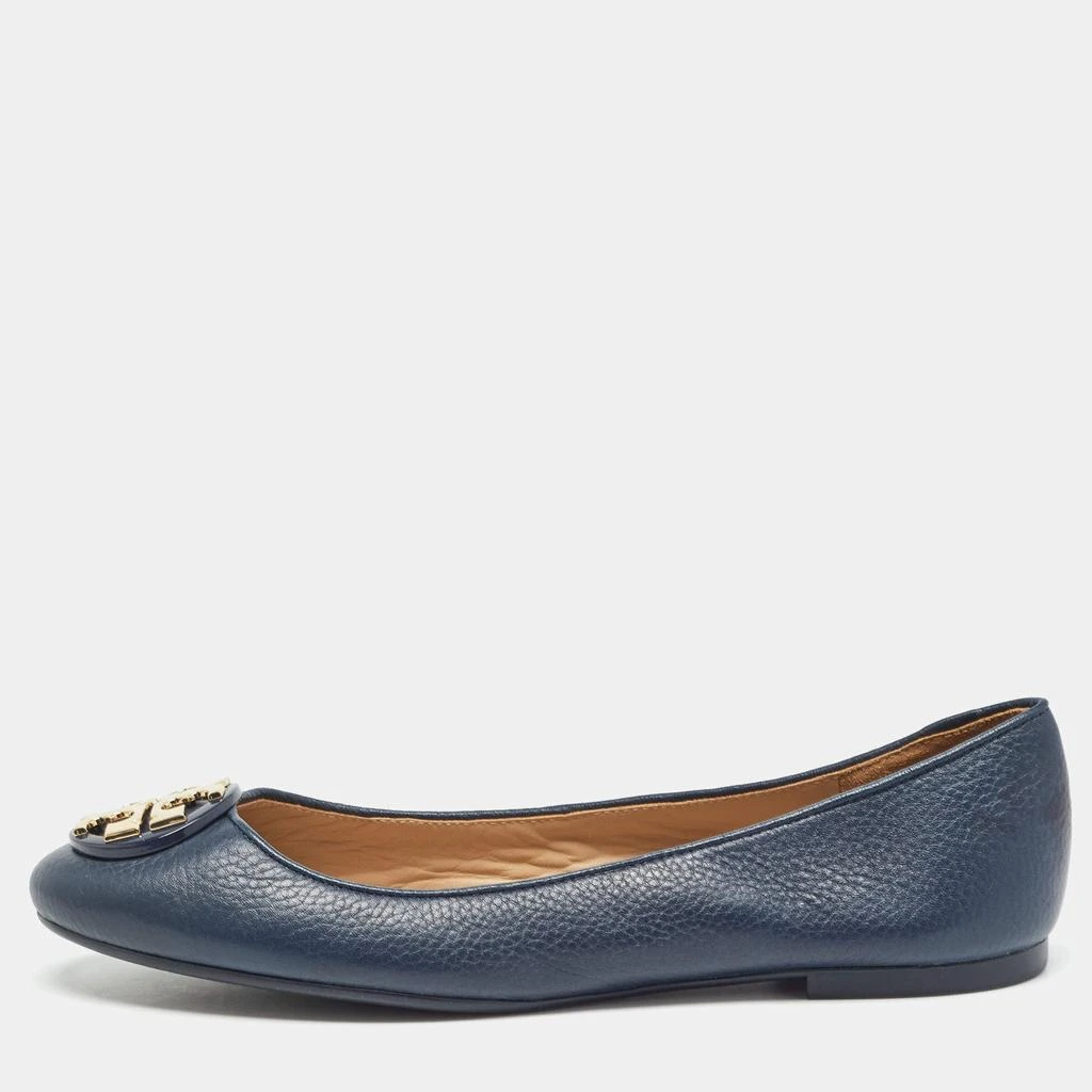 Tory Burch Tory Burch Navy Blue Leather Claire Ballet Flats Size 38.5 1