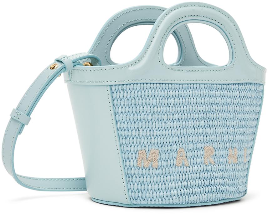 Marni Kids Blue Tropicalia Micro Tote