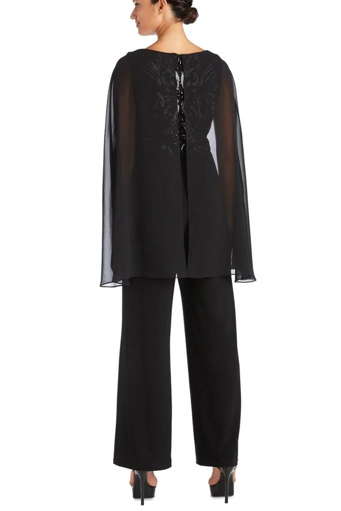 R&M Richards Formal Capelet Jumpsuit In Black 2