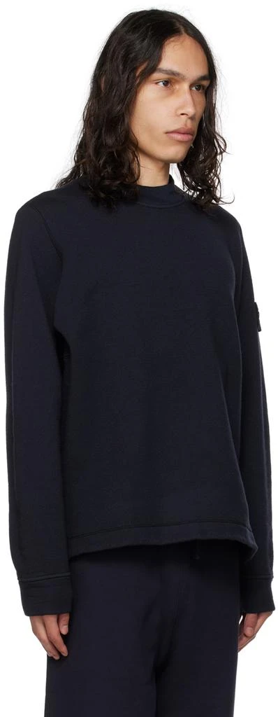 Stone Island Navy Crewneck Sweatshirt 2