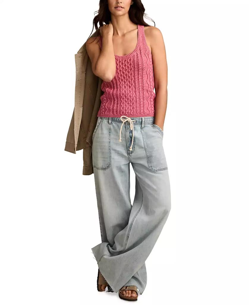 Lucky Brand Women's Cable-Knit Cotton Sweater Tank Top