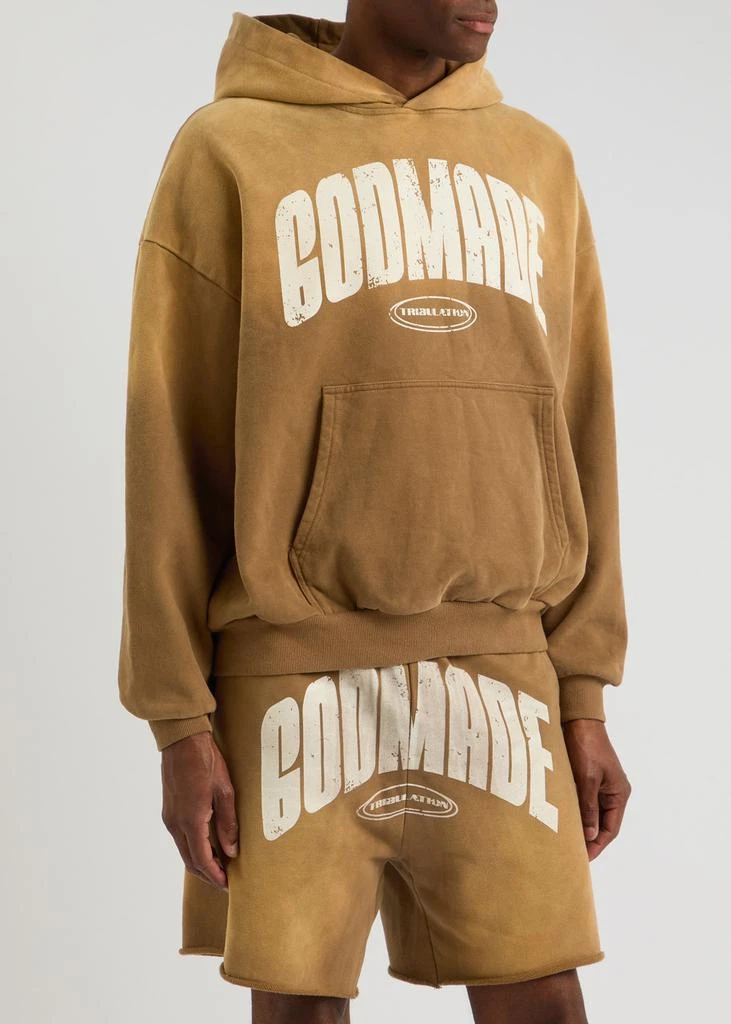 GOD MADE Tribulation logo-print hooded cotton sweatshirt  2