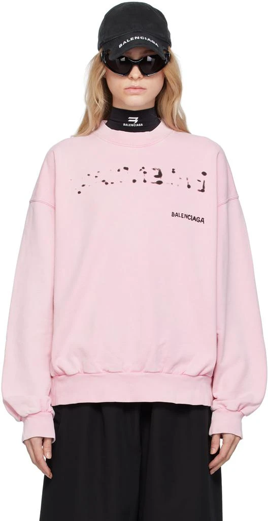Balenciaga Pink Crewneck Sweatshirt 1