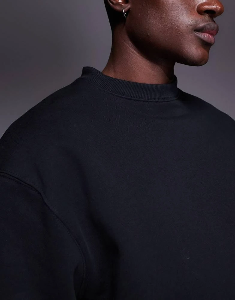 ASOS ASOS DESIGN premium heavyweight oversized sweatshirt in 400gsm black 4