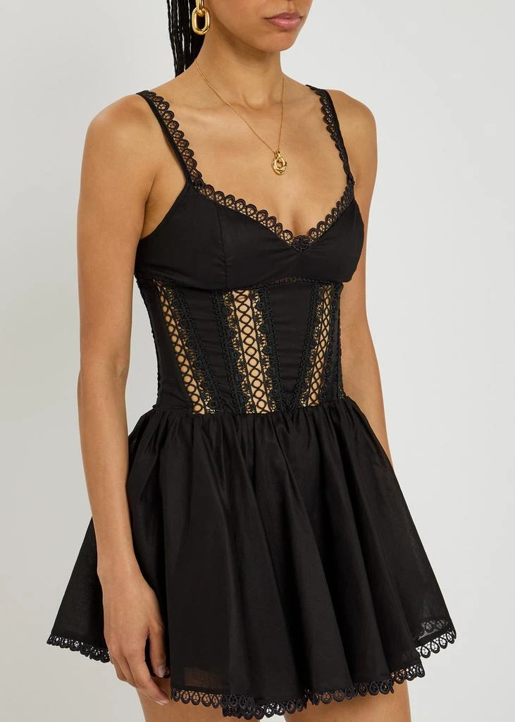 Charo Ruiz Ibiza Gardenia lace-embellished cotton-blend mini dress 2