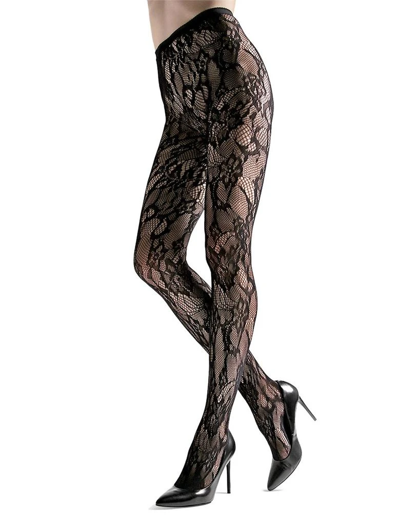 Natori Lace Cut Out Fishnet Tights 1