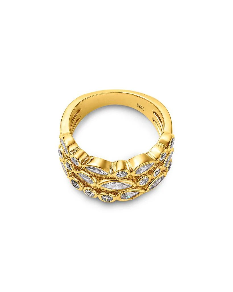 Moon & Meadow Triple Row Bezel Set Lab Grown Diamond Stack Ring in 14K Yellow Gold, 1.5 ct. t.w. 3