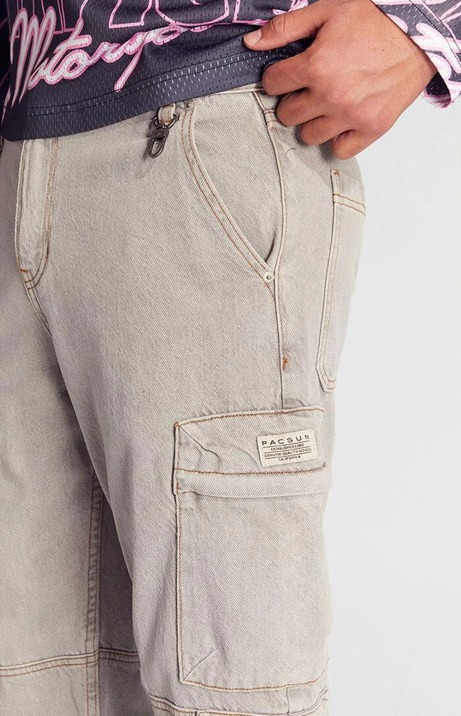 PacSun Gray Baggy Cargo Jeans 4