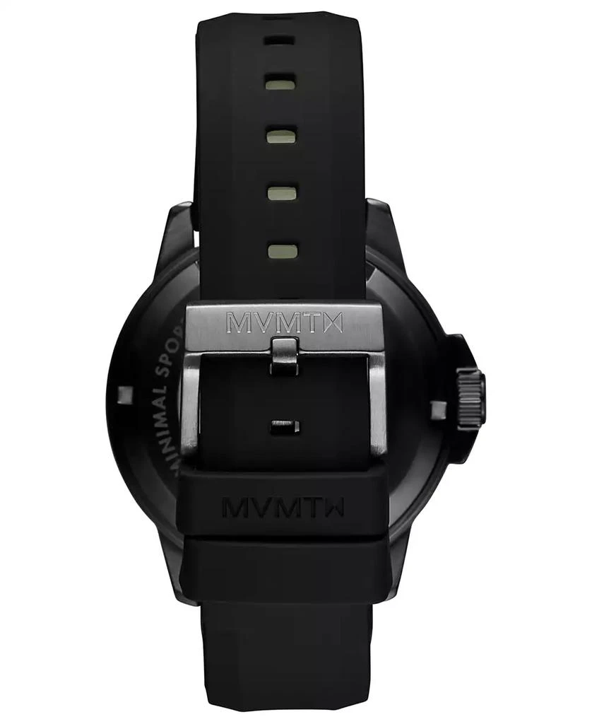 MVMT Men's Minimal Sport Automatic Black Silicone Strap Watch 45mm 5